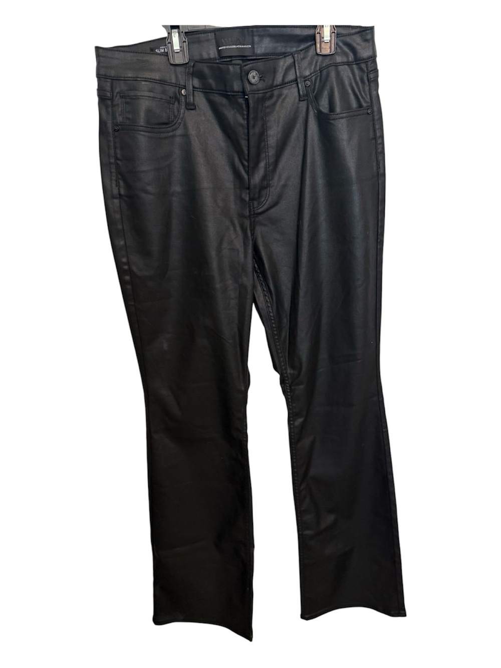 White House Black Market Black Coated Denim slim boot cut jeans